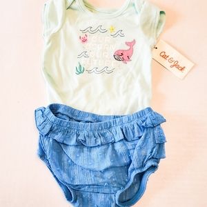 0-3 Month Cat & Jack Baby Girl 2 piece outfit